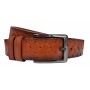 Curea barbati, eleganta, pentru costum, din piele naturala, Maro, 3.5cm - CK48M